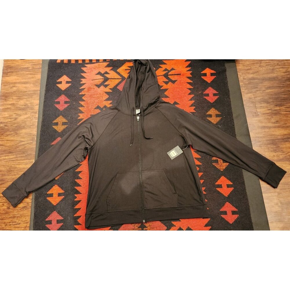 NEW Athletic Works Men's Black Full-Zip Hoodie XXL Lightweight Stretch